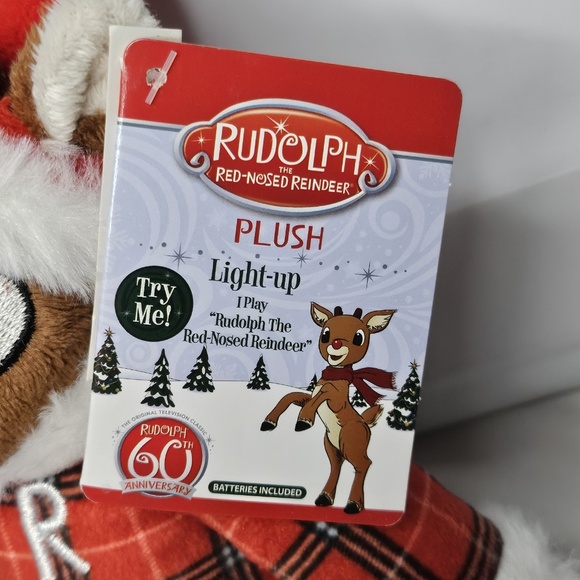 New Set 2 Dan Dee Clarice and Rudolph Red Nosed Reindeer Light Up Musical Plush - Picture 4 of 15